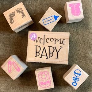 NWOT  7pc ‘BABY’ Rubber Stamp Set